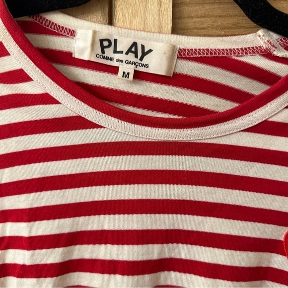 COMME DES GARÇONS PLAY Red Heart Patch Long Sleeve Shirt - Picture 3 of 5